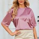Medium Pink Chest Pocket Loose Fit Tee Shirt